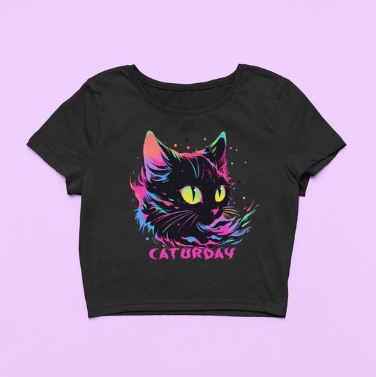 Discover Caturday Cute Fitted Women's Crop Top
