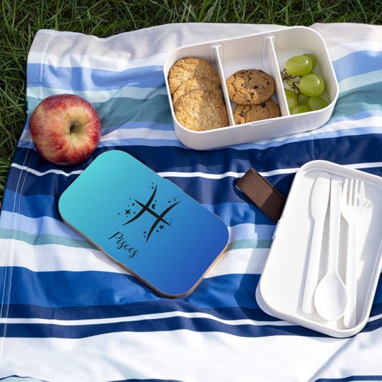 Discover Pisces Bento Box, Zodiac Bento Lunch Box, Reusable Food Container, Compartment Lunchbox