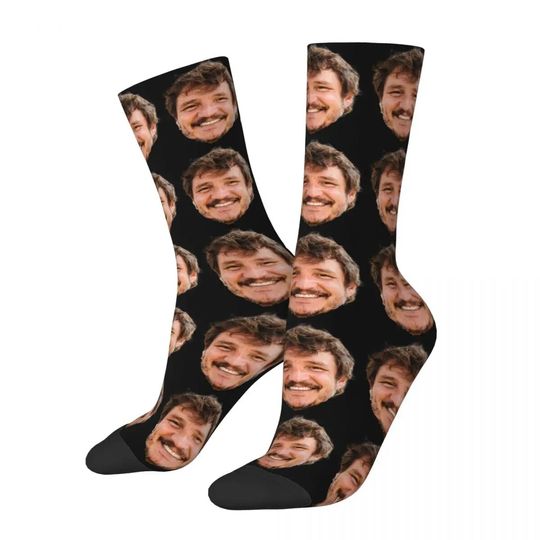 Discover Smile Meme Pedro Pascal Socks Funny Middle Tube Sock