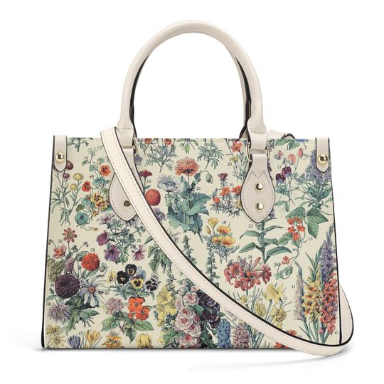 Discover Millot Handbag - Vintage Floral Purse -  Luxury Vegan Leather - With Shoulder Strap
