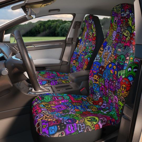 Discover Monster Doodle Art Seat Covers for Car (set of 2)