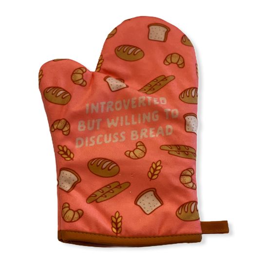 Discover Introverted Willing Discuss Bread Oven Mitt, Housewarming Gift, Pot Holder, Christmas Gift