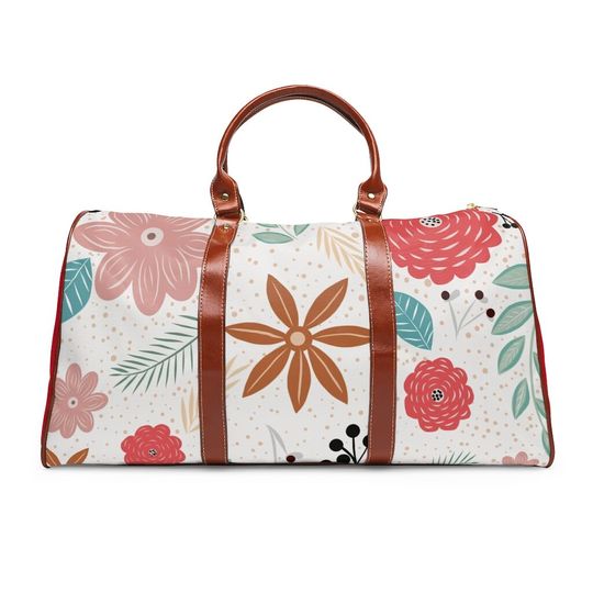 Discover Flowers Waterproof Travel Bag