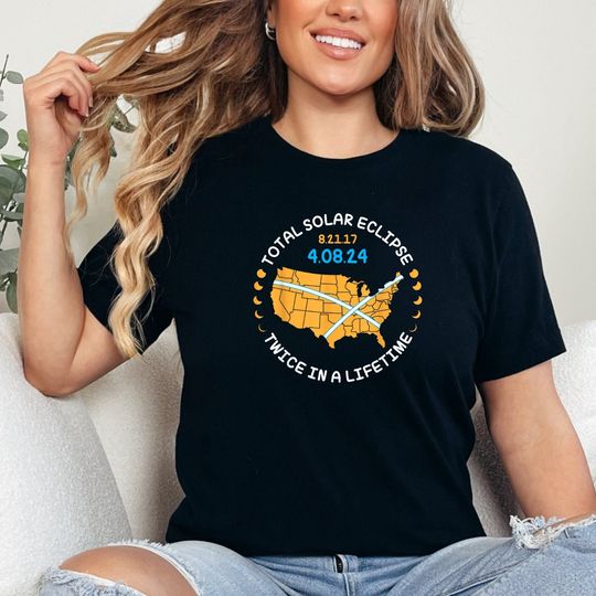 Discover Edition Eclipse T-Shirt - April 8, 2024 - Twice in a Lifetime, Limited Edition Eclipse T-Shirt