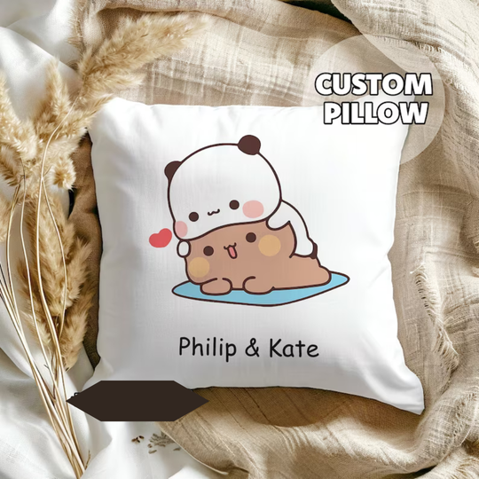 Discover Personalized Bubu & Dudu Pillow - Couple Gift, Gift For Her Him, PandaBear