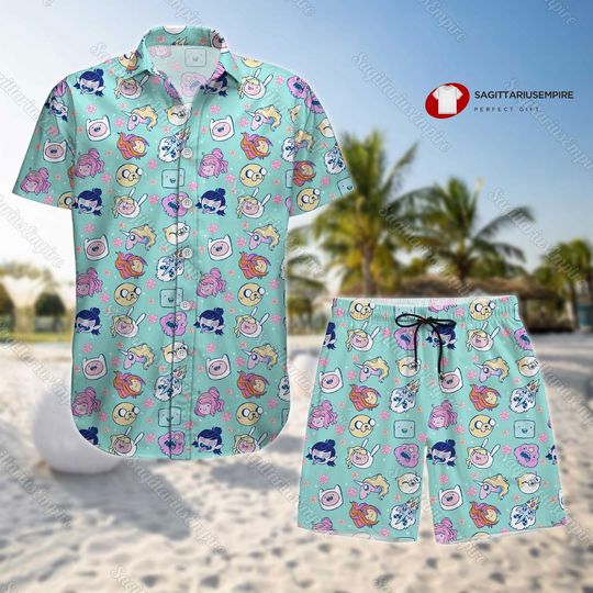 Discover Adventure Time Button Shirt And Shorts, Adventure Time Movie Shirt
