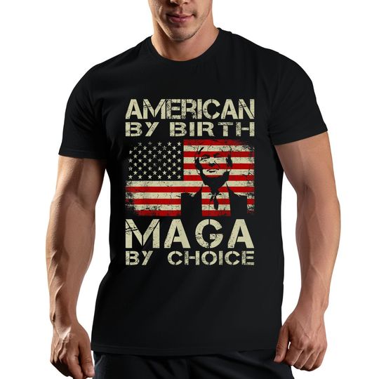 Discover Trump 2024 America by birth MAGA by Choice Vintage T-Shirt