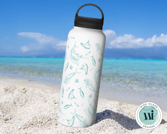 Discover Deep Sea Fishing Ocean Love Vacuum Flask