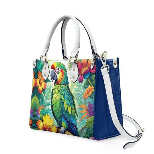 Discover Parrot Leather Bag, Animal Lover Handbag