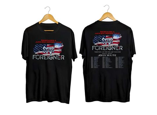 Discover Foreigner And Styxs Shirt, World Music Tour 2024 Shirt