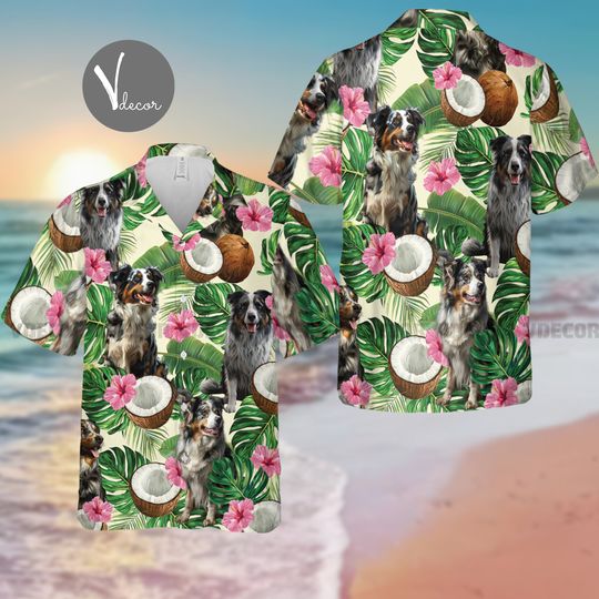 Discover Australian Shepherd Tropical Pattern Hawaiian Shirt