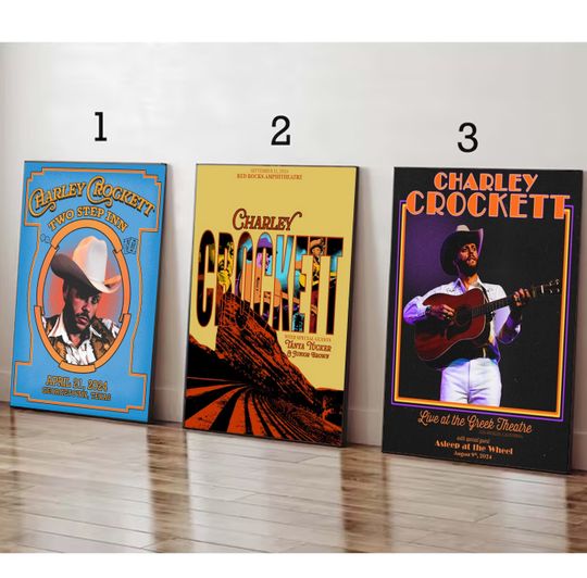 Discover Custom Charley Crockett Red Rocks Amphitheatre Show Sept 12 2024 Poster