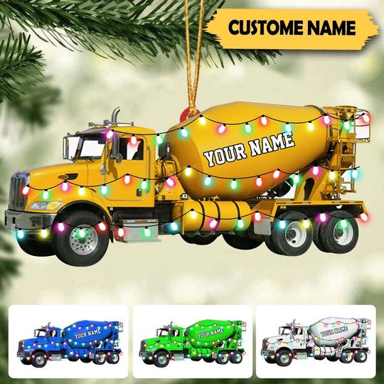 Discover Personalized Concrete Mixer Truck Ornament, Ornament Decor