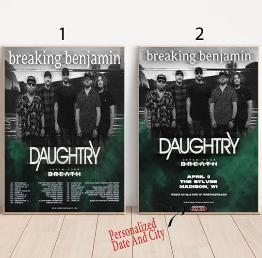 Discover Custom Breaking Benjamin US Tour 2024 Poster