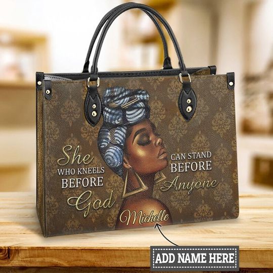 Discover Black Woman Leather Bag, Black Woman Handbag, Custom Leather Bag