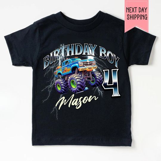 Discover Custom Monster truck Birthday Name Shirt Personalized Monster Truck Shirt