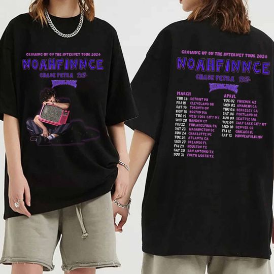Discover Noahfinnce - Growing up on the Internet 2024 Tour Shirt
