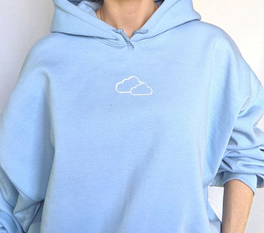 Discover Trendy Light Blue Aesthetic Clouds Hoodie