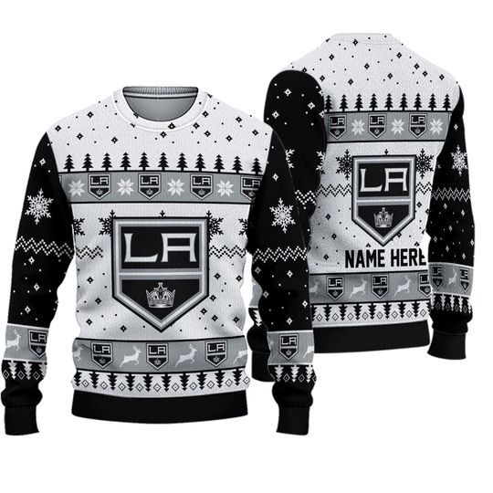 Discover Personalized Los Angeles Kings Ice Hockey Christmas Ugly Sweater