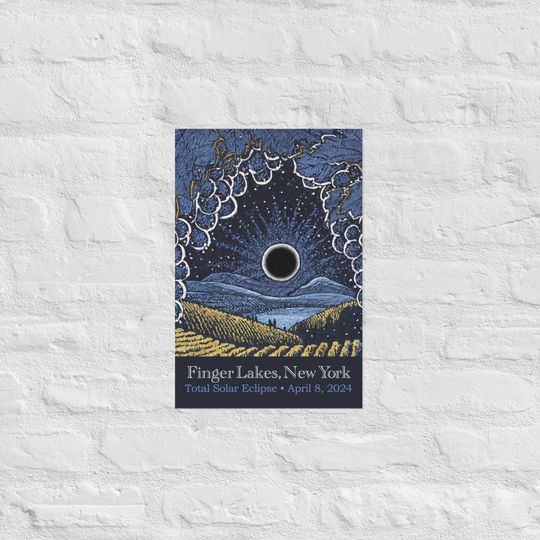 Discover Finger Lakes NY Eclipse Poster