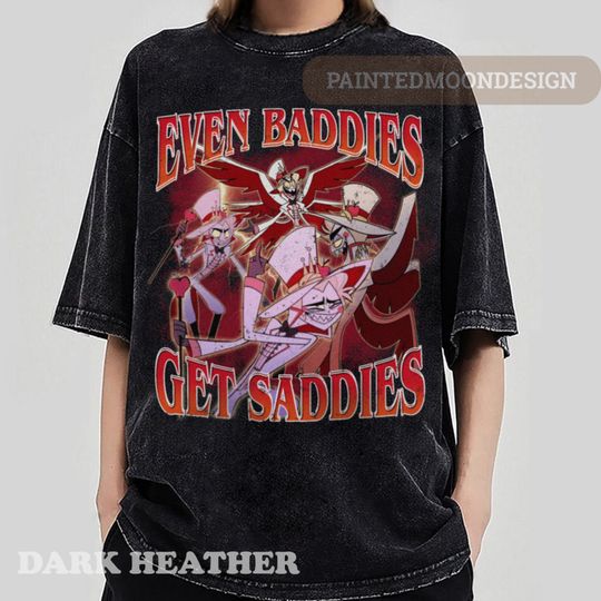 Discover Lucifer Even Baddies Get Saddies, Hazbin Hotel T Shirt