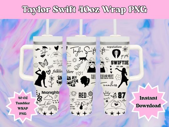 Discover 40oz tumbler wrap, T Swift Tumbler Wrap PNG, 40oz