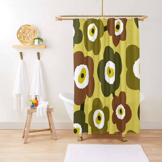 Discover Modern Scandinavian Flower Shower Curtain