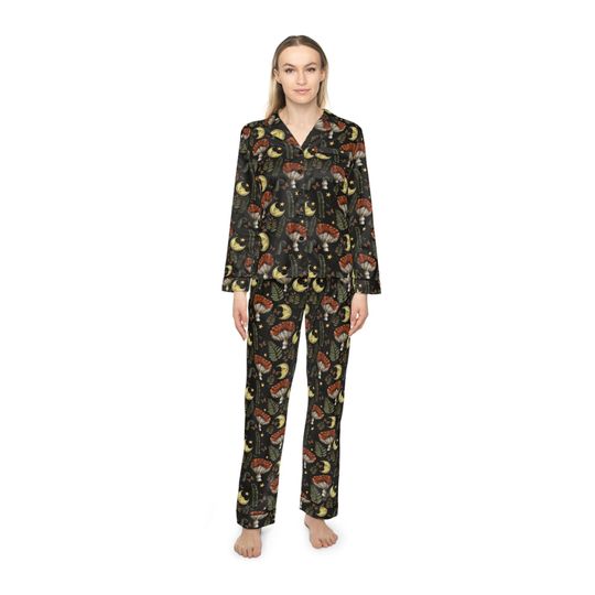Discover Celestial Moon and Wild Mushroom Pajamas Set