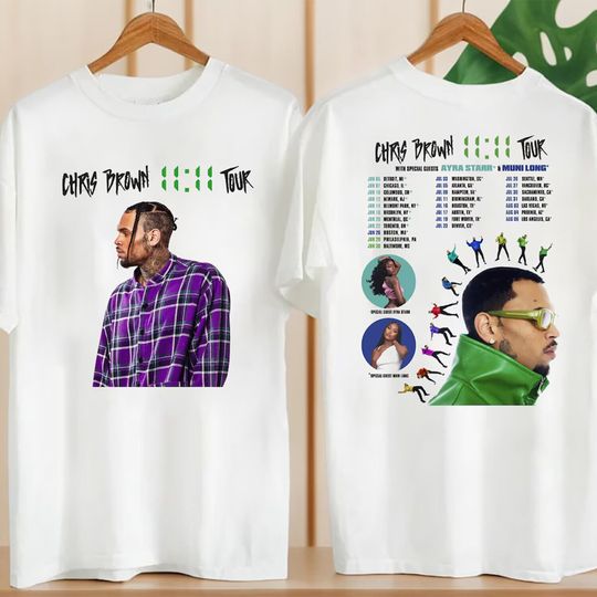Discover Vintage Chris Brown 11:11 Tour 2024 Double Sided Shirt