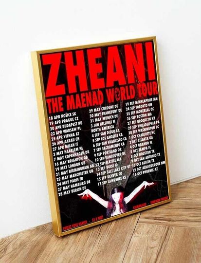 Discover Zheani 2024 The Maenad World Tour Poster