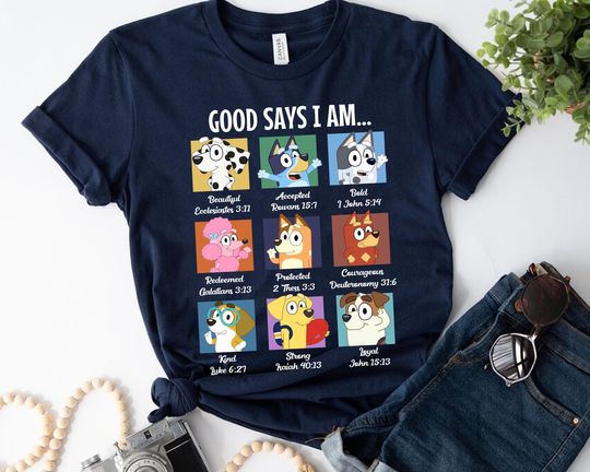 Discover God Say I Am BlueyDad Shirt - Family Faith Tee