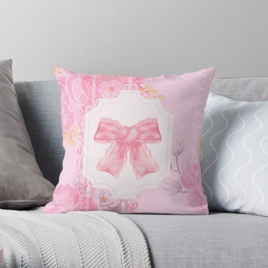 Discover Coquette Bow Throw Pillow