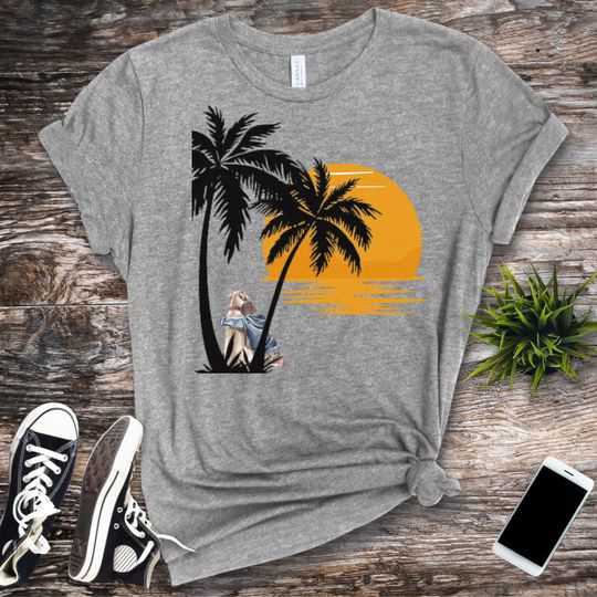 Discover Sunset Bestfriend Dog Lover T-shirt by the Beach