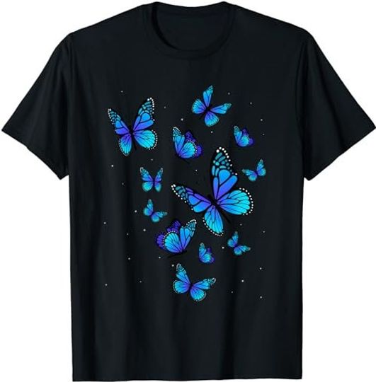 Discover Blue Butterfly Art Garden Beautiful Butterflies T-Shirt