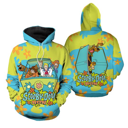 Discover Scooby Doo Run Scooby Doo Friends On Mystery Machine 3D Hoodie
