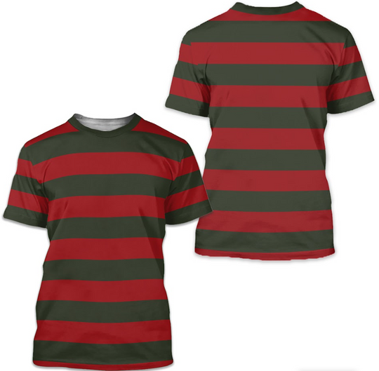 Discover Freddy Striped Serial Rash Guard Nightmare T-shirt