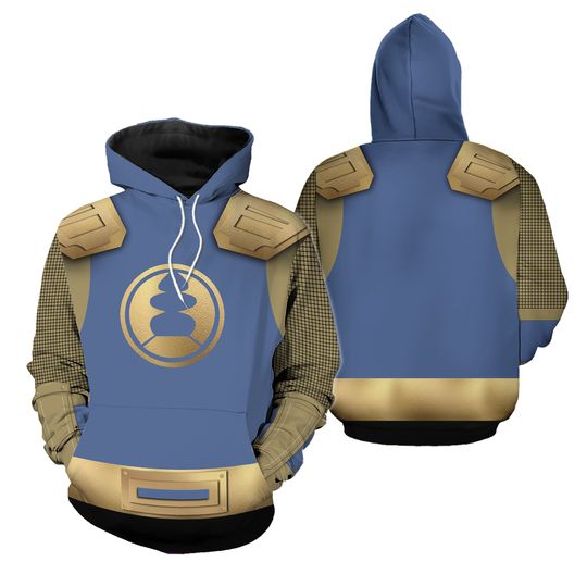 Discover The Navy Thunder Rangers Ninja Storm 3D Hoodies