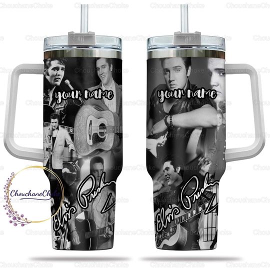 Discover Custom Elvis Presley 40oz Tumbler - Rock and Roll Gift