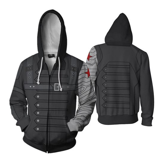 Discover Winter Soldier Hoodie, Superhero Custome 3D Zip Hoodie