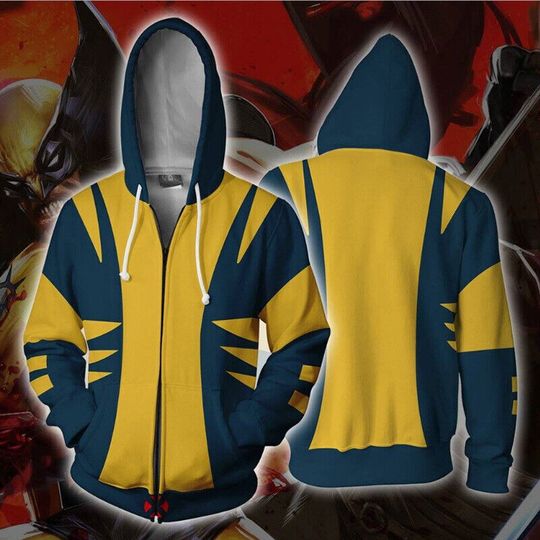Discover Wolverine Hoodie, Superhero Custome 3D Zip Hoodie