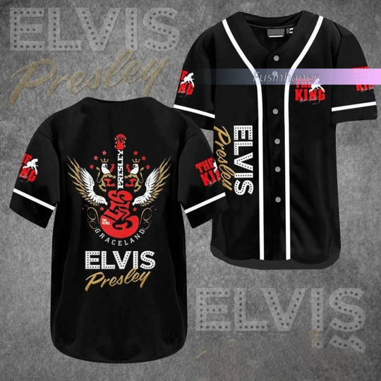 Discover Personalized Elvis Presley Jersey Shirt, The King Baseball Jersey