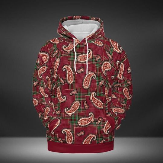 Discover Rustic Paisley And Plaid 3D All Over Printed Hoodie