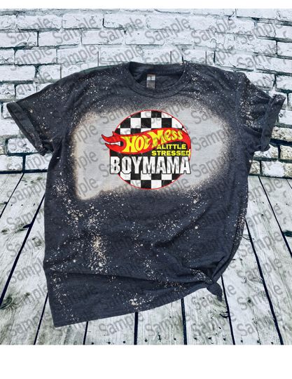 Discover Boy Mom Shirt-Hot Mess-Sublimation Bleached T-Shirts-Heather Shirts