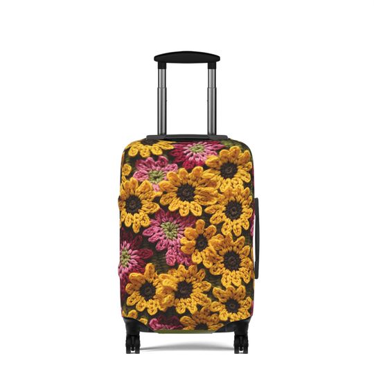 Discover Carry-on Crochet Daisies Boho Afghan Luggage Cover