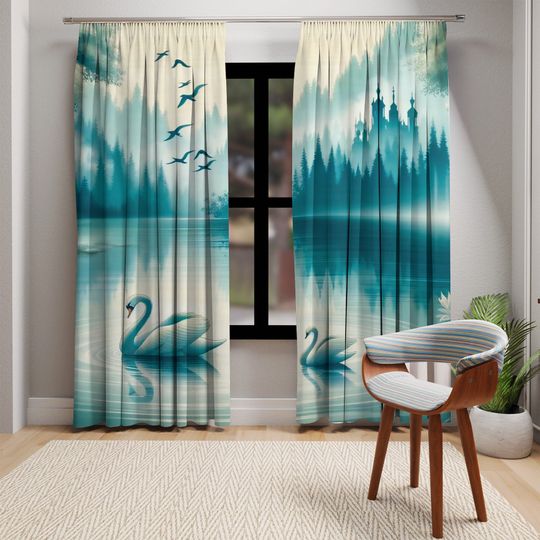 Discover Swan Lake Curtains,Swan Curtains