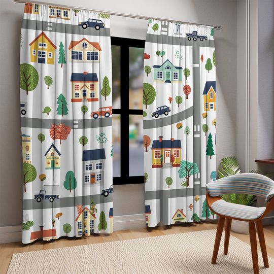 Discover Road Car Curtains,Town Road Car Curtains