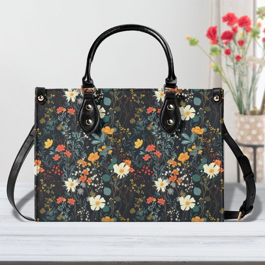Discover Dark Witchy Floral Botanical Leather Bags
