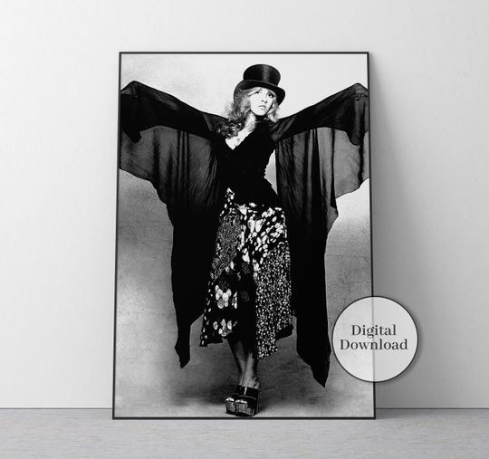 Discover Stevie Nicks Poster, Black and White, Vintage Photo, Stevie Nicks Print
