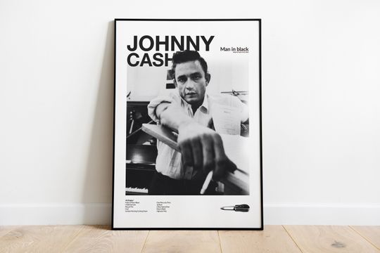 Discover Johnny Cash Poster no frame, Man in Black country music singer