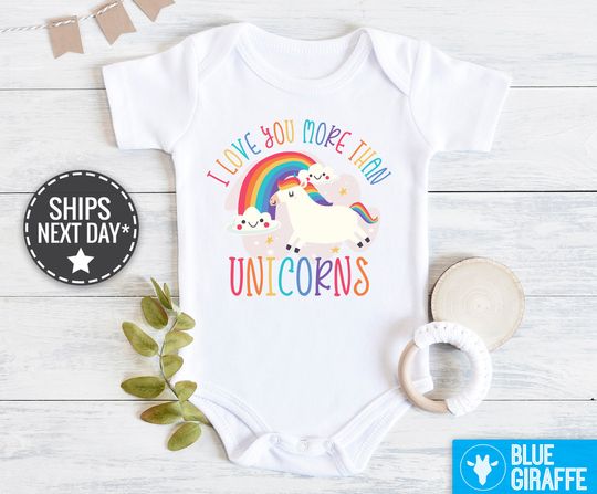Discover I Love You More Than Unicorns Baby Bodysuit